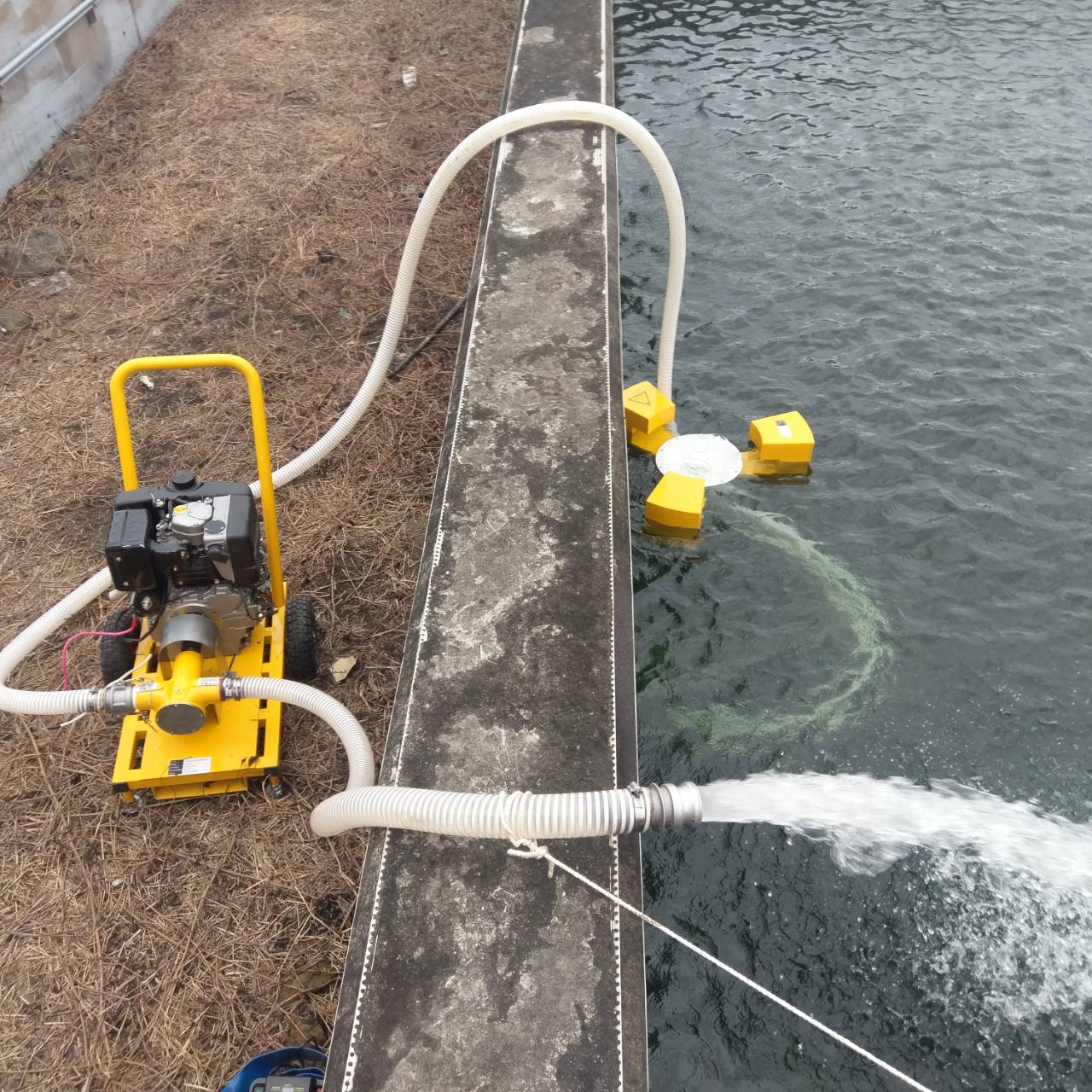 小型堰式汲油器組岸邊測試